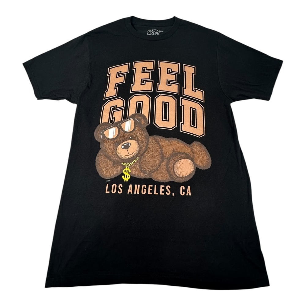 Eighty Eight Brand Feel Good Teddy Bear Los Angeles Black T-Shirt